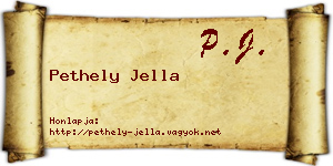 Pethely Jella névjegykártya